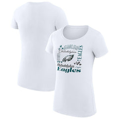 Philadelphia Eagles G-III 4Her by Carl Banks Women's Super-Slim Fit Lightweight Collage Team T-Shirt White - NFL