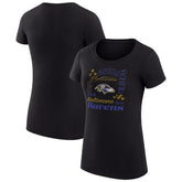 Baltimore Ravens G-III 4Her by Carl Banks Women's Super-Slim Fit Lightweight Collage Team T-Shirt Black - NFL