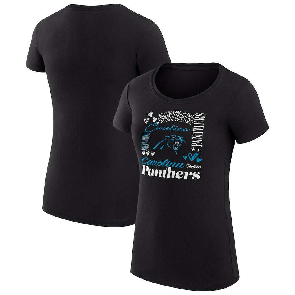Carolina Panthers G-III 4Her by Carl Banks Women's Super-Slim Fit Lightweight Collage Team T-Shirt Black - NFL