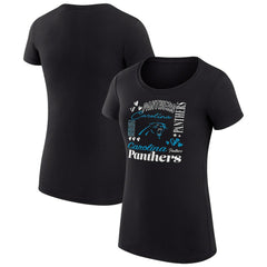 Carolina Panthers G-III 4Her by Carl Banks Women's Super-Slim Fit Lightweight Collage Team T-Shirt Black - NFL