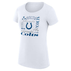 Indianapolis Colts G-III 4Her by Carl Banks Women's Super-Slim Fit Lightweight Collage Team T-Shirt White - NFL