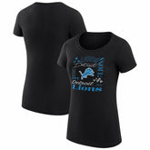 Detroit Lions G-III 4Her by Carl Banks Women's Super-Slim Fit Lightweight Collage Team T-Shirt Black - NFL
