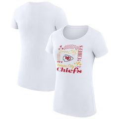 Kansas City Chiefs G-III 4Her by Carl Banks Women's Super-Slim Fit Lightweight Collage Team T-Shirt White - NFL