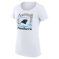 Carolina Panthers G-III 4Her by Carl Banks Women's Super-Slim Fit Lightweight Collage Team T-Shirt White - NFL