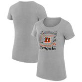 Cincinnati Bengals G-III 4Her by Carl Banks Women's Super-Slim Fit Lightweight Collage Team T-Shirt Heather Gray - NFL