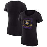 Minnesota Vikings G-III 4Her by Carl Banks Women's Super-Slim Fit Lightweight Collage Team T-Shirt Black - NFL