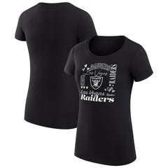 Las Vegas Raiders G-III 4Her by Carl Banks Women's Super-Slim Fit Lightweight Collage Team T-Shirt Black - NFL