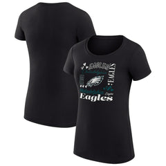 Philadelphia Eagles G-III 4Her by Carl Banks Women's Super-Slim Fit Lightweight Collage Team T-Shirt Black - NFL