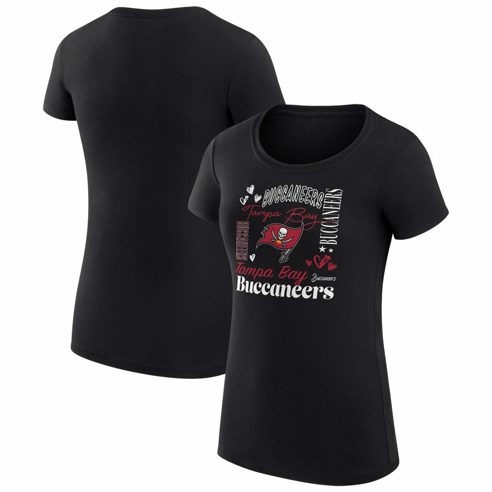 Tampa Bay Buccaneers G-III 4Her by Carl Banks Women's Super-Slim Fit Lightweight Collage Team T-Shirt Black - NFL