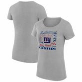 New York Giants G-III 4Her by Carl Banks Women's Super-Slim Fit Lightweight Collage Team T-Shirt Heather Gray - NFL