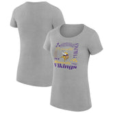 Minnesota Vikings G-III 4Her by Carl Banks Women's Super-Slim Fit Lightweight Collage Team T-Shirt Heather Gray - NFL