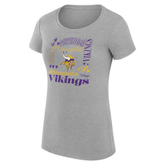 Minnesota Vikings G-III 4Her by Carl Banks Women's Super-Slim Fit Lightweight Collage Team T-Shirt Heather Gray - NFL