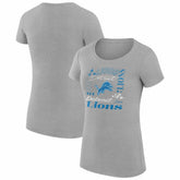 Detroit Lions G-III 4Her by Carl Banks Women's Super-Slim Fit Lightweight Collage Team T-Shirt Heather Gray - NFL