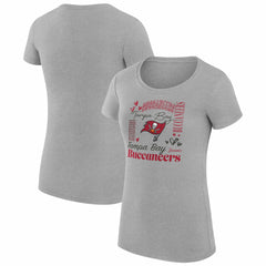 Tampa Bay Buccaneers G-III 4Her by Carl Banks Women's Super-Slim Fit Lightweight Collage Team T-Shirt Heather Gray - NFL