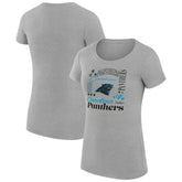Carolina Panthers G-III 4Her by Carl Banks Women's Super-Slim Fit Lightweight Collage Team T-Shirt Heather Gray - NFL