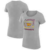 Washington Commanders G-III 4Her by Carl Banks Women's Super-Slim Fit Lightweight Collage Team T-Shirt Heather Gray - NFL
