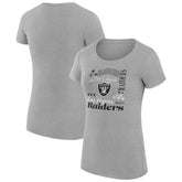 Las Vegas Raiders G-III 4Her by Carl Banks Women's Super-Slim Fit Lightweight Collage Team T-Shirt Heather Gray - NFL