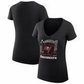 Tampa Bay Buccaneers G-III 4Her by Carl Banks Women's Super-Slim Fit Lightweight Collage Team V-Neck T-Shirt Black - NFL