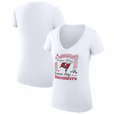 Tampa Bay Buccaneers G-III 4Her by Carl Banks Women's Super-Slim Fit Lightweight Collage Team V-Neck T-Shirt White - NFL