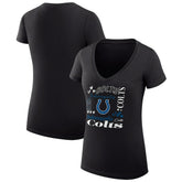 Indianapolis Colts G-III 4Her by Carl Banks Women's Super-Slim Fit Lightweight Collage Team V-Neck T-Shirt Black - NFL