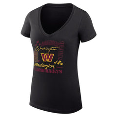 Washington Commanders G-III 4Her by Carl Banks Women's Super-Slim Fit Lightweight Collage Team V-Neck T-Shirt Black - NFL