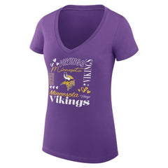 Minnesota Vikings G-III 4Her by Carl Banks Women's Super-Slim Fit Lightweight Collage Team V-Neck T-Shirt Purple - NFL