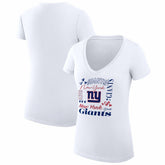 New York Giants G-III 4Her by Carl Banks Women's Super-Slim Fit Lightweight Collage Team V-Neck T-Shirt White - NFL