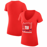 New York Giants G-III 4Her by Carl Banks Women's Super-Slim Fit Lightweight Collage Team V-Neck T-Shirt Red - NFL