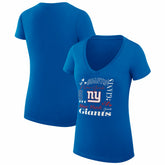 New York Giants G-III 4Her by Carl Banks Women's Super-Slim Fit Lightweight Collage Team V-Neck T-Shirt Royal - NFL