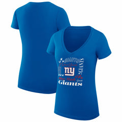 New York Giants G-III 4Her by Carl Banks Women's Super-Slim Fit Lightweight Collage Team V-Neck T-Shirt Royal - NFL