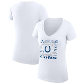 Indianapolis Colts G-III 4Her by Carl Banks Women's Super-Slim Fit Lightweight Collage Team V-Neck T-Shirt White - NFL