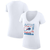 Buffalo Bills G-III 4Her by Carl Banks Women's Super-Slim Fit Lightweight Collage Team V-Neck T-Shirt White - NFL