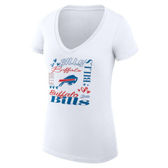 Buffalo Bills G-III 4Her by Carl Banks Women's Super-Slim Fit Lightweight Collage Team V-Neck T-Shirt White - NFL