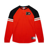 Philadelphia Flyers - Mitchell & Ness Thermal Henley Long Sleeve T-Shirt Orange