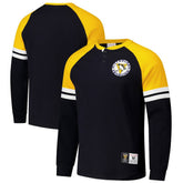 Pittsburgh Penguins Mitchell & Ness Thermal Henley Long Sleeve T-Shirt Black