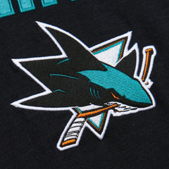 San Jose Sharks - Mitchell & Ness Legendary Slub Raglan Long Sleeve T-Shirt Black/Teal