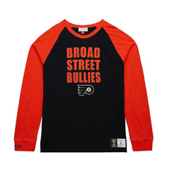 Philadelphia Flyers - Mitchell & Ness Legendary Slub Raglan Long Sleeve T-Shirt Black/Orange