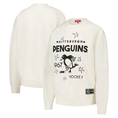Pittsburgh Penguins Mitchell & Ness Women's Logo 3.0 Pullover Sweatshirt Cream