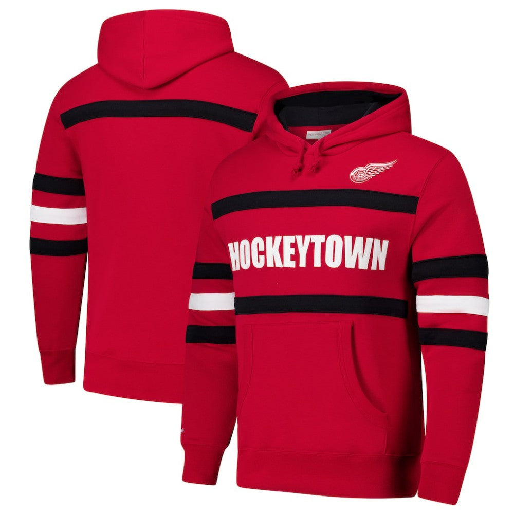 Detroit Red Wings - Mitchell & Ness Head Coach Slogan Pullover Hoodie Red