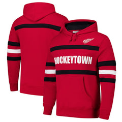 Detroit Red Wings - Mitchell & Ness Head Coach Slogan Pullover Hoodie Red