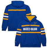 St. Louis Blues - Mitchell & Ness Head Coach Slogan Pullover Hoodie Blue