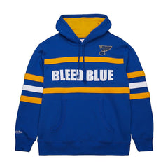 St. Louis Blues - Mitchell & Ness Head Coach Slogan Pullover Hoodie Blue