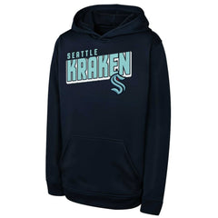 Seattle Kraken Youth Cyber Punk Performance Hoodie Deep Sea Blue