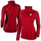 Calgary Flames - Columbia Women's Omni-Wick Shotgun 2.0 Quarter-Zip Pullover Top Red