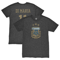 Angel Di Maria Argentina National Team 1863FC Retro Player Tri-Blend T-Shirts - Black