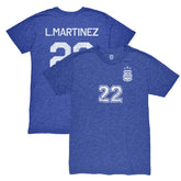 Lautaro Martinez Argentina National Team 1863FC Retro Player Tri-Blend T-Shirts - Blue