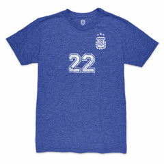 Lautaro Martinez Argentina National Team 1863FC Retro Player Tri-Blend T-Shirts - Blue