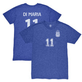 Angel Di Maria Argentina National Team 1863FC Retro Player Tri-Blend T-Shirts - Blue