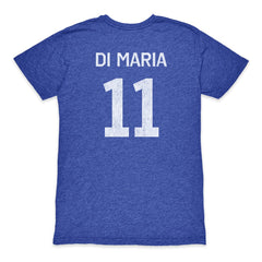 Angel Di Maria Argentina National Team 1863FC Retro Player Tri-Blend T-Shirts - Blue