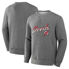 New Jersey Devils - Fanatics Decades Collection Legendary Fleece Pullover Sweatshirt Heather Gray